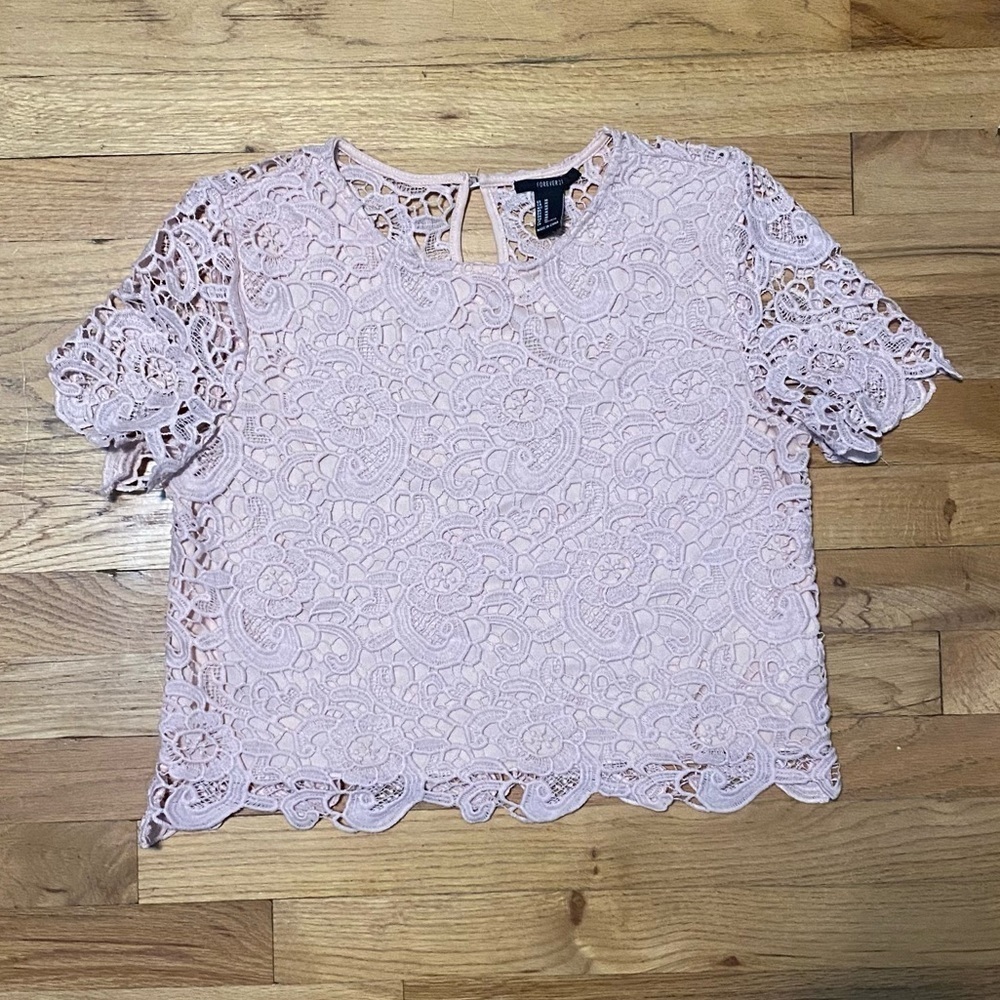 Forever 21 Pink Crochet Top